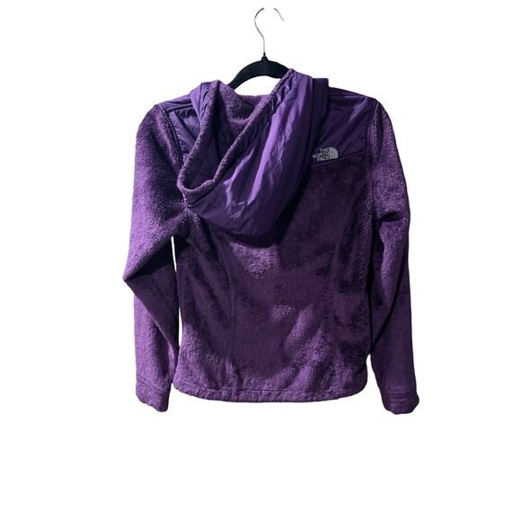 The North Face jacket XS Womens Hooded Purple Fuzzy Full Zip soft logo - Picture 7 of 7